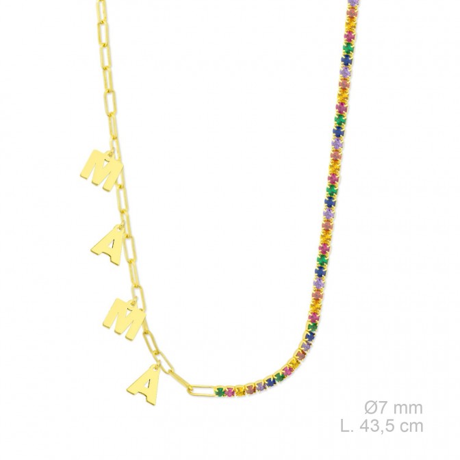 Gargantilla de Plata de Ley y circonitas