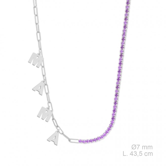 Gargantilla de Plata de Ley y circonitas