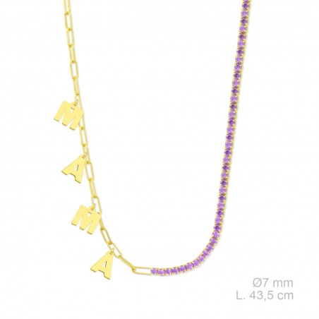 Gargantilla de Plata de Ley y circonitas