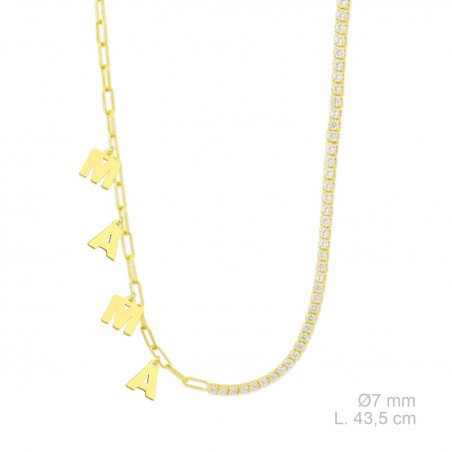 Gargantilla de Plata de Ley y circonitas