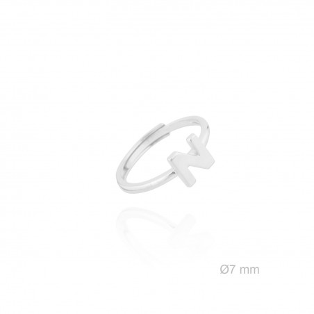 Anillo de Plata de Ley | Letra N