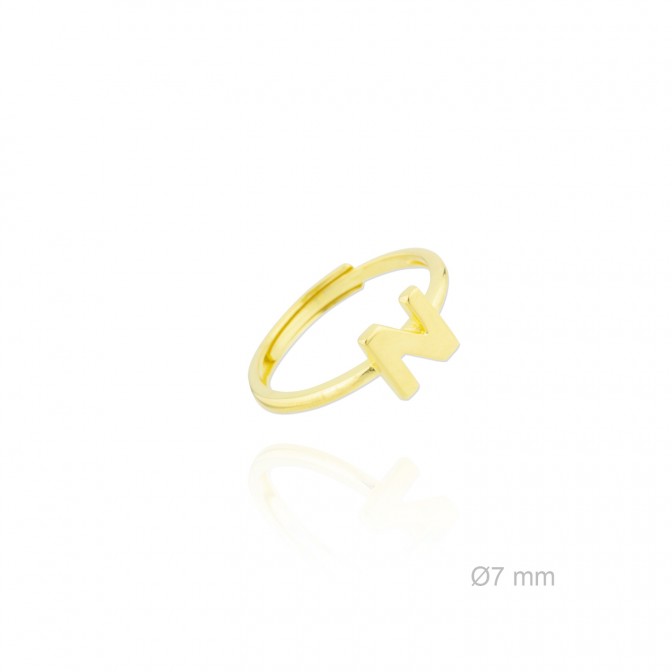 Anillo de Plata de Ley | Letra N
