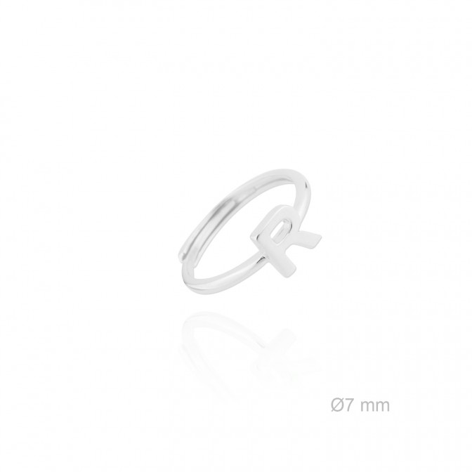 Anillo de Plata de Ley | Letra R