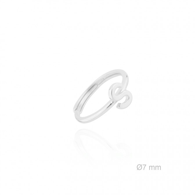 Anillo de Plata de Ley | Letra S