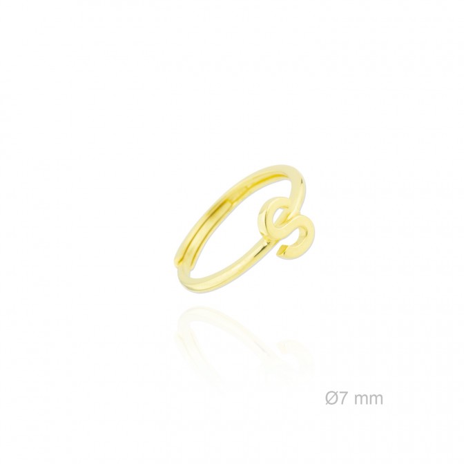 Anillo de Plata de Ley | Letra S