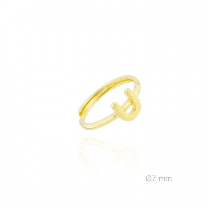 Anillo de Plata de Ley | Letra U