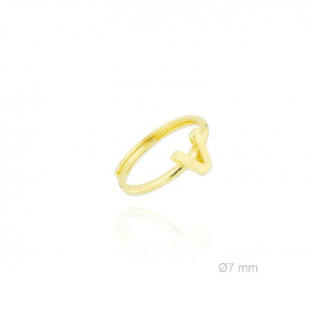 Anillo de Plata de Ley | Letra V
