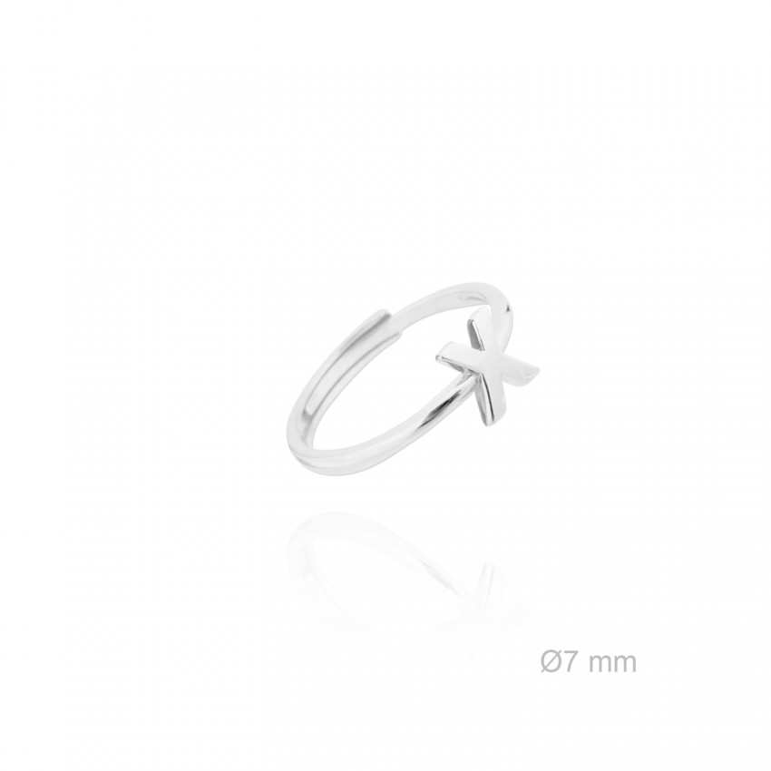Anillo de Plata de Ley | Letra X