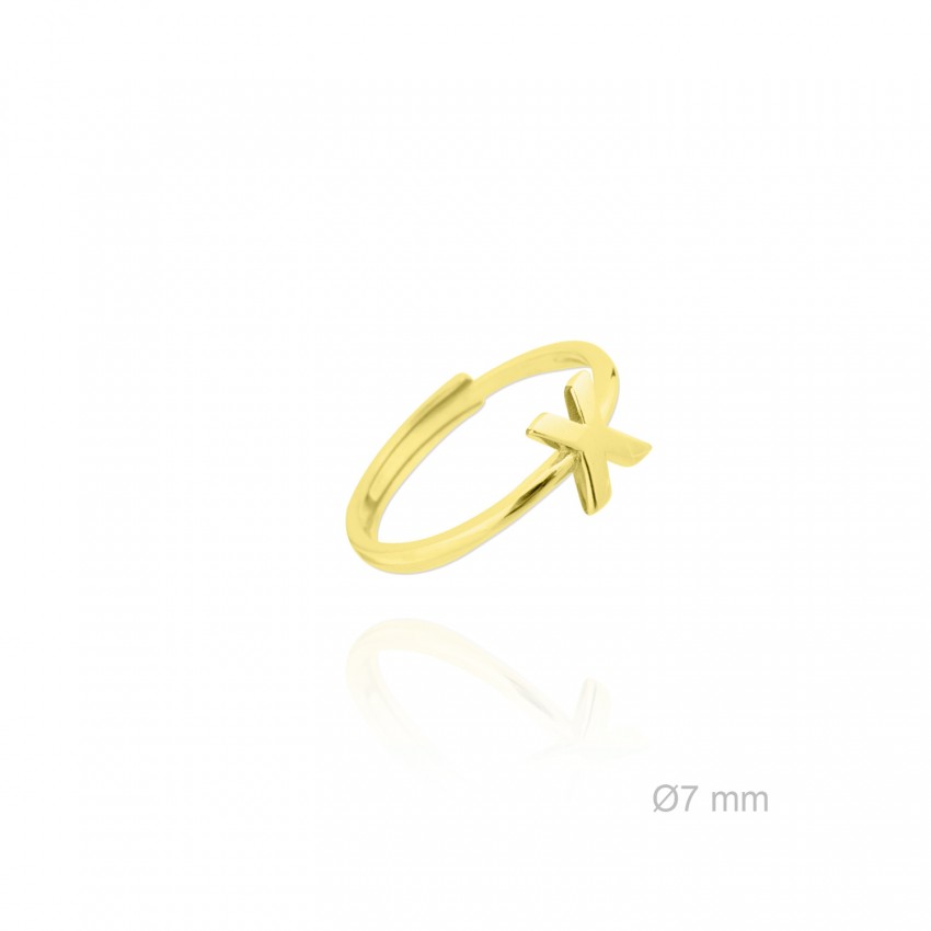 Anillo de Plata de Ley | Letra X