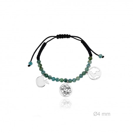 Pulsera de Plata de Ley y macramé
