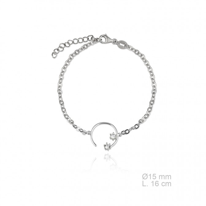 Pulsera de Plata de Ley y circonita