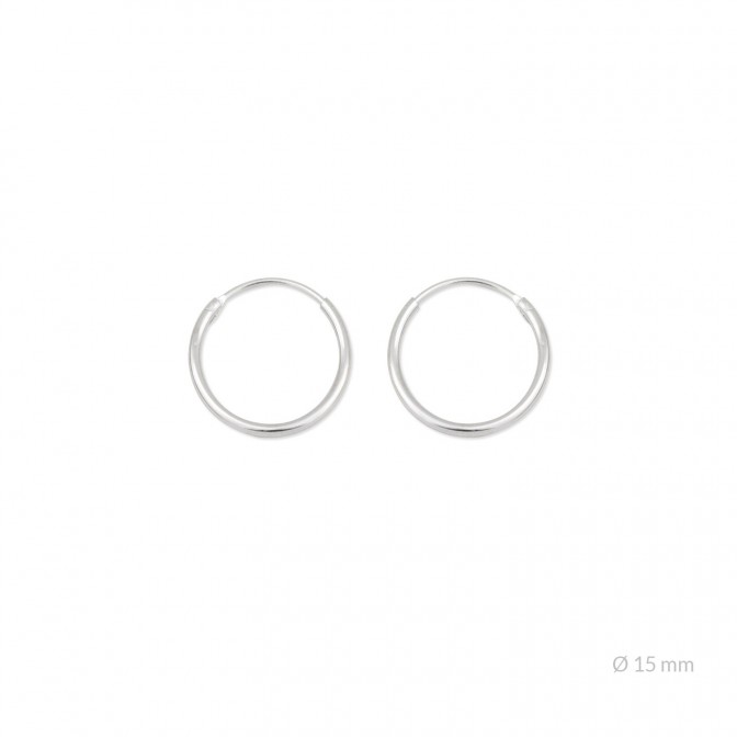 Pendientes de Plata de Ley | Ø15 mm