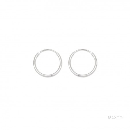 Pendientes de Plata de Ley | Ø15 mm