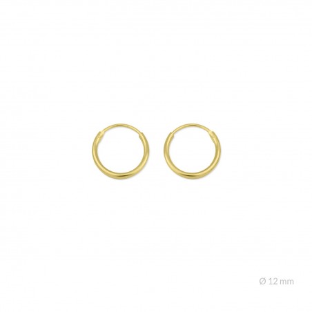 Pendientes de Plata de Ley | Ø12 mm