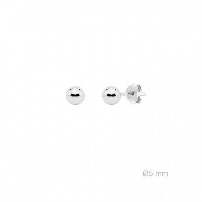 Pendientes de Plata de Ley de 5mm