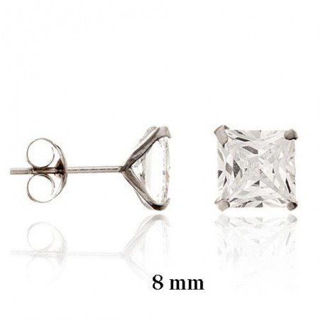 Pendientes de Plata de Ley y circonita