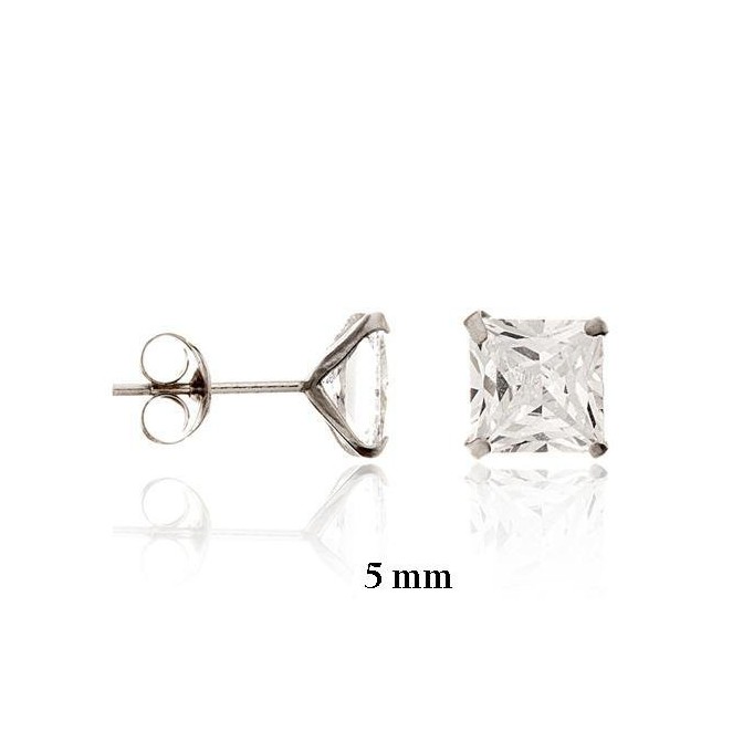 Pendientes de Plata de Ley y circonita