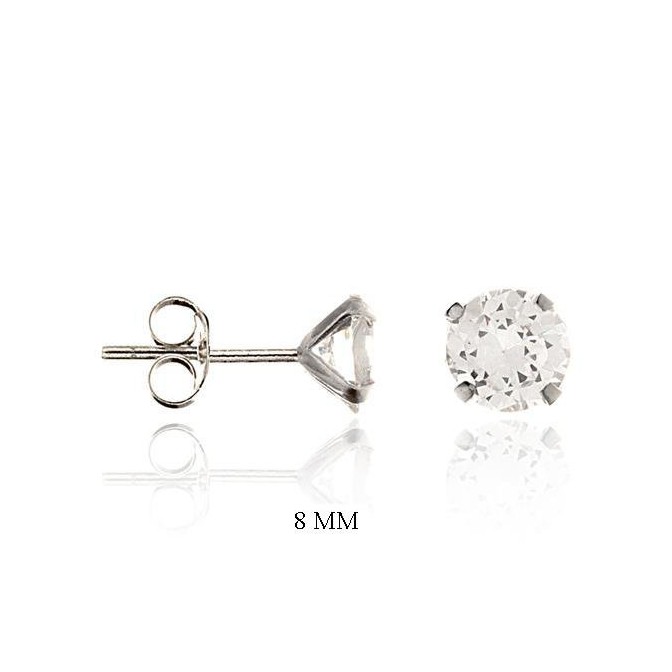 Pendientes de Plata de Ley y circonita