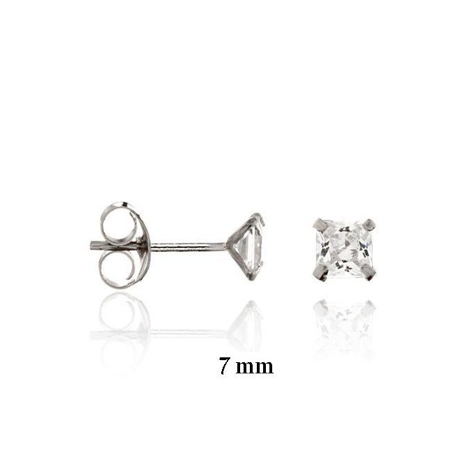 Pendientes de Plata de Ley y circonita