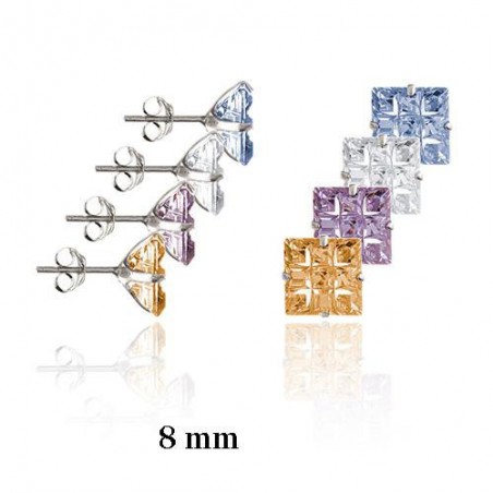 Pendientes de Plata de Ley y circonita