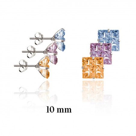 Pendientes de Plata de Ley y circonita