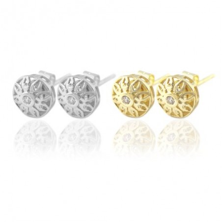 Pendientes de Plata de Ley y circonita