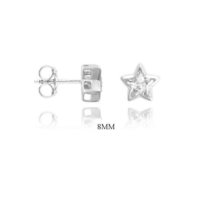 Pendientes de Plata de Ley y circonita