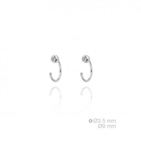 Pendientes de Plata de Ley y circonita