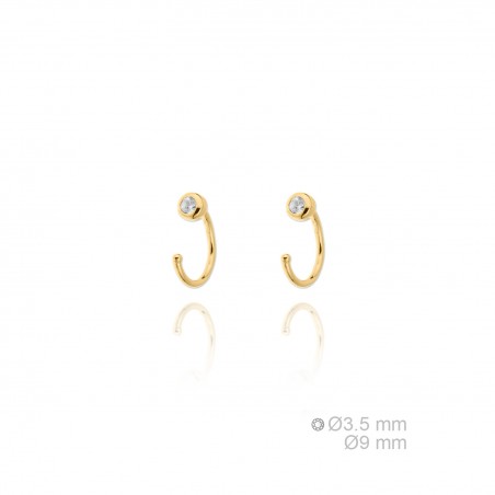 Pendientes de Plata de Ley y circonita