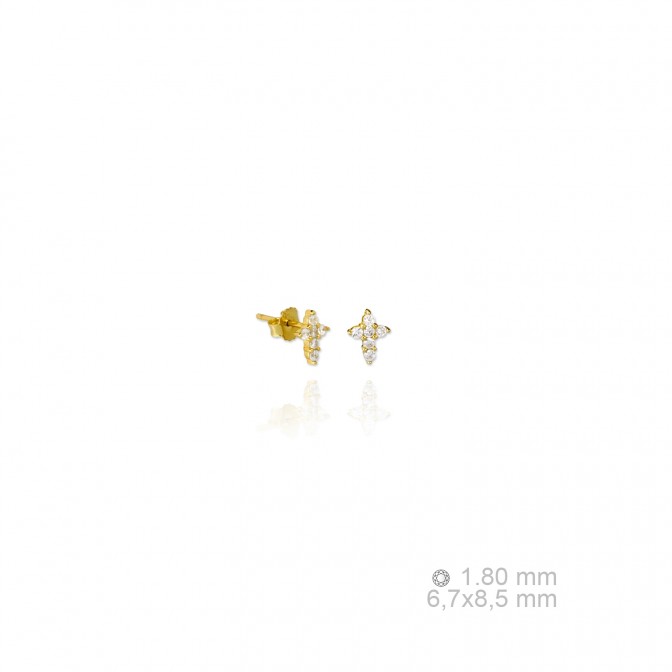 Pendientes de Plata de Ley y circonita