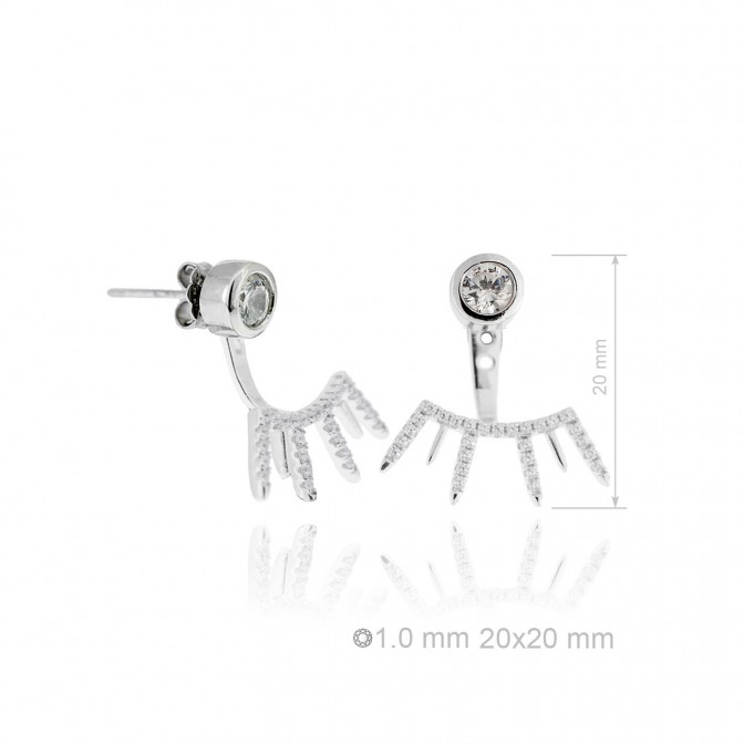 Pendientes de Plata de Ley y circonita