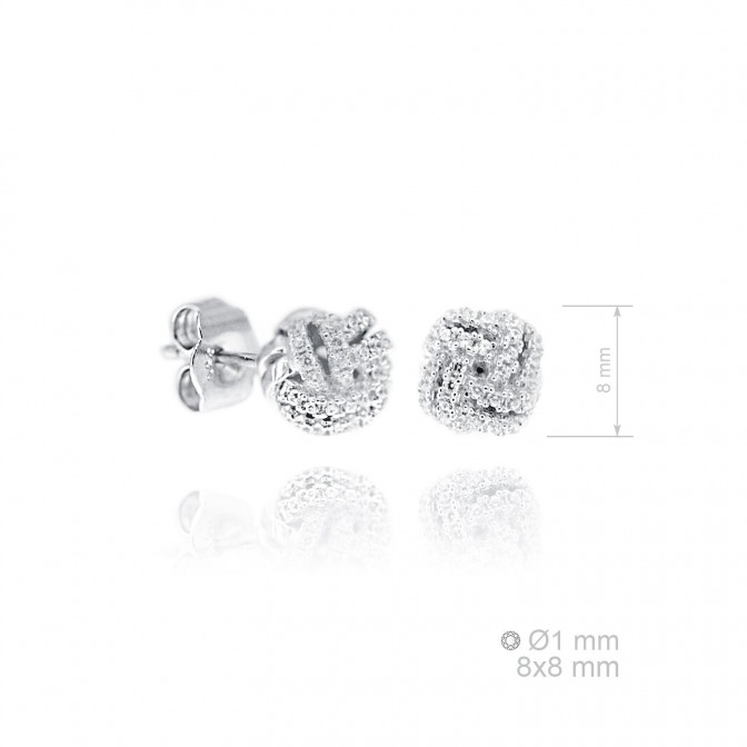 Pendientes de Plata de Ley y circonita