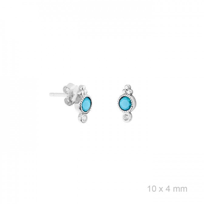 Pendientes de Plata de Ley y circonita