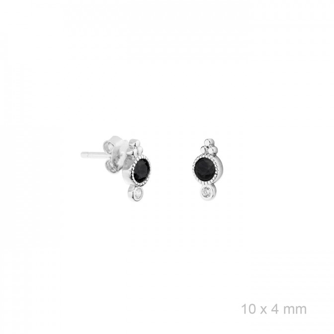 Pendientes de Plata de Ley y circonita