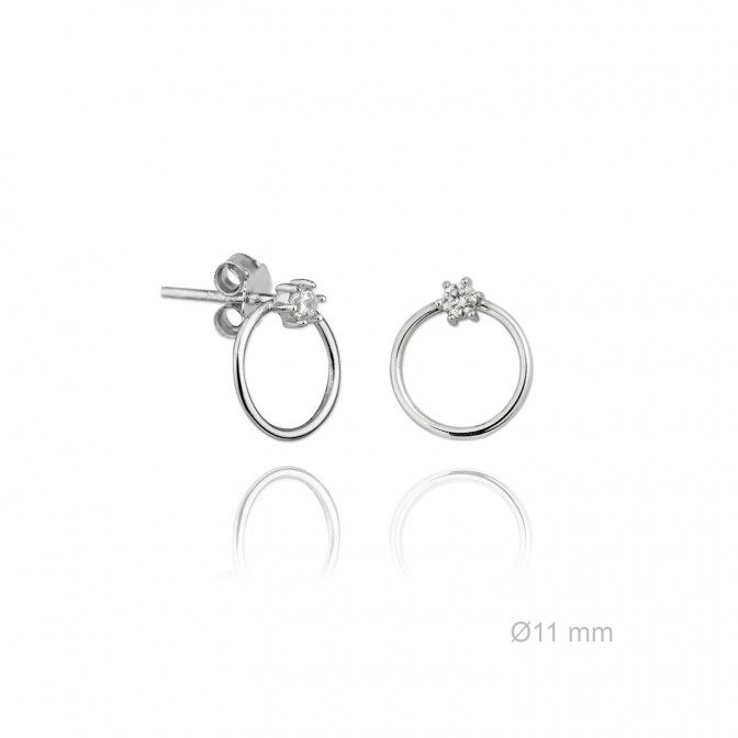 Pendientes de Plata de Ley y circonita