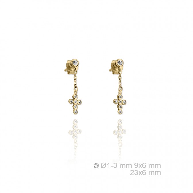 Pendientes de Plata de Ley y circonita