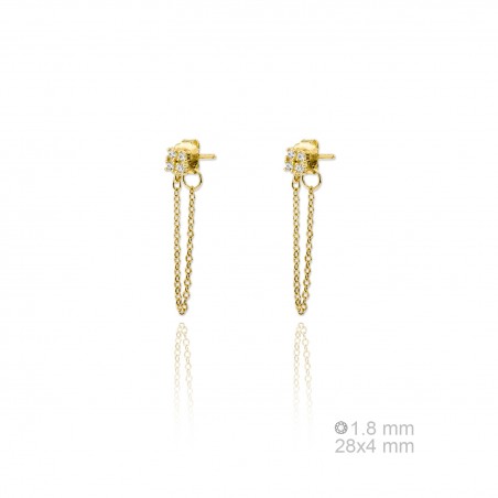 Pendientes de Plata de Ley y circonita