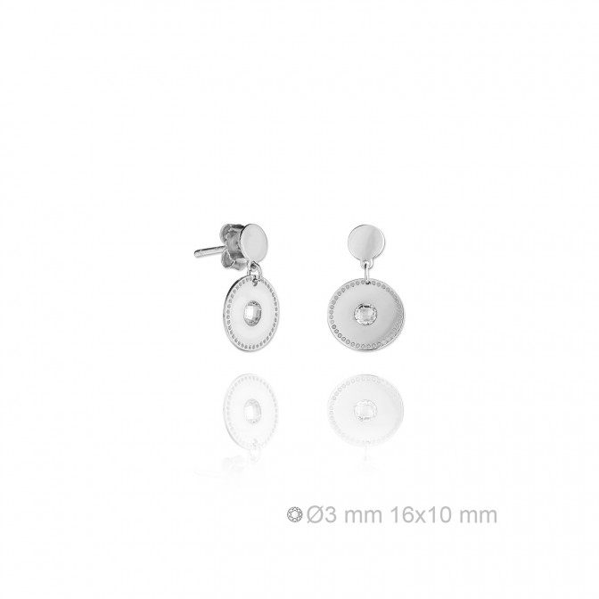 Pendientes de Plata de Ley y circonita
