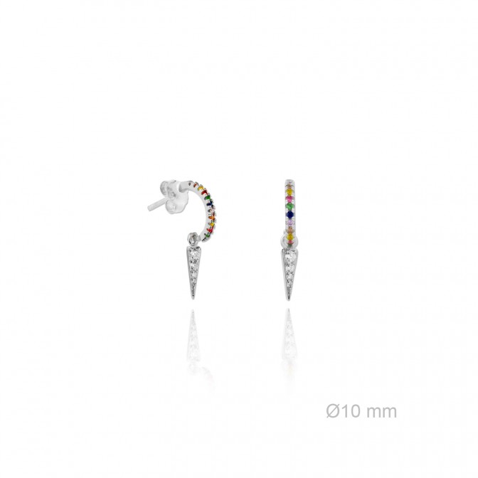 Pendientes de Plata de Ley y circonita