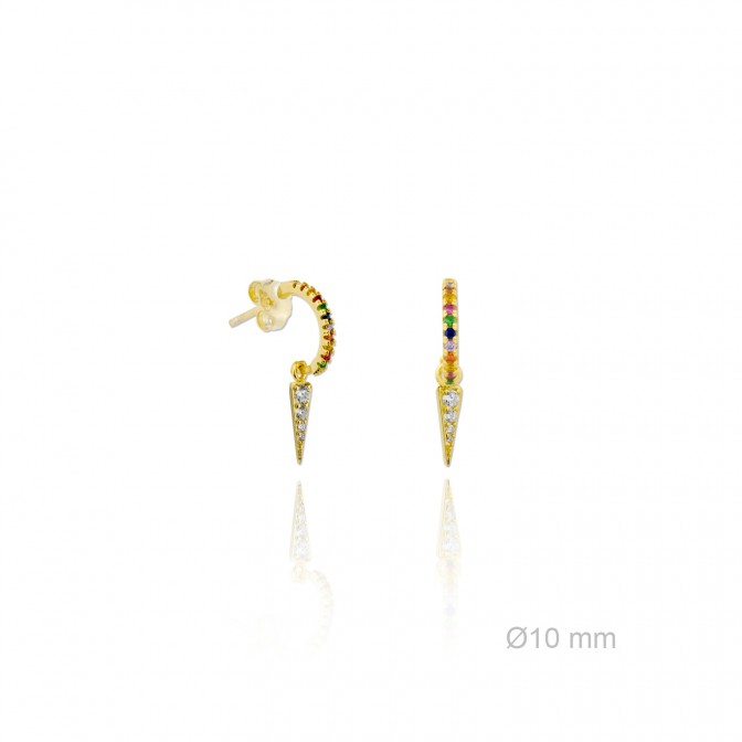 Pendientes de Plata de Ley y circonita