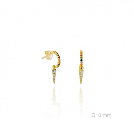 Pendientes de Plata de Ley y circonita