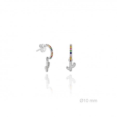 Pendientes de Plata de Ley y circonita