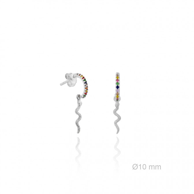 Pendientes de Plata de Ley y circonita