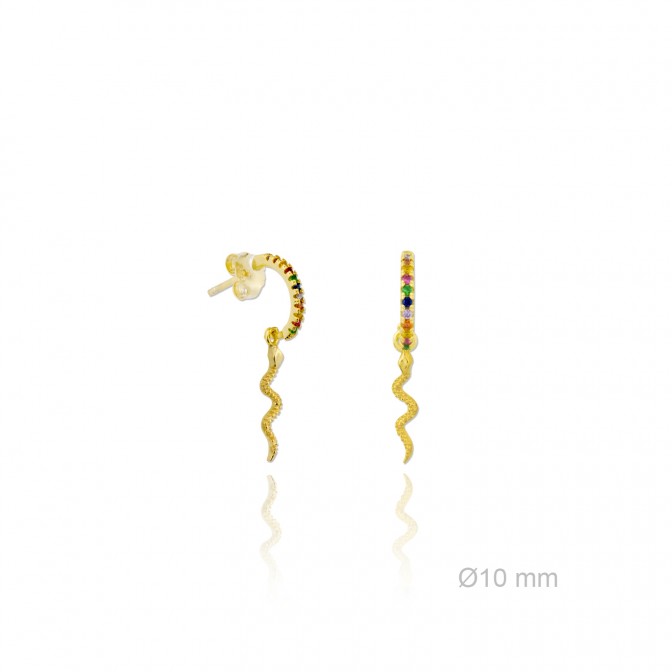 Pendientes de Plata de Ley y circonita