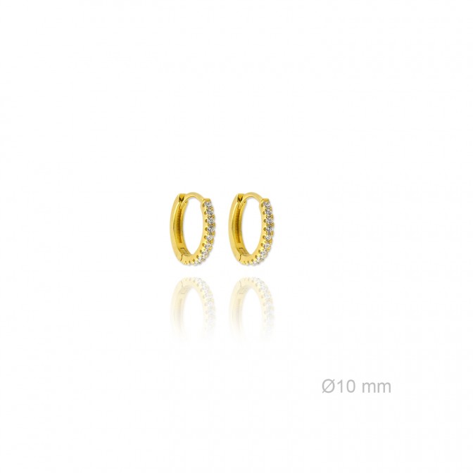 Aros de Plata de Ley y circonita | Ø10mm