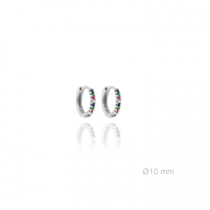 Aros de Plata de Ley y circonita | Ø10mm