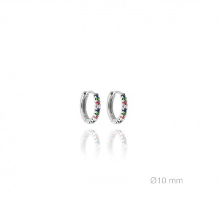 Aros de Plata de Ley y circonita | Ø10mm