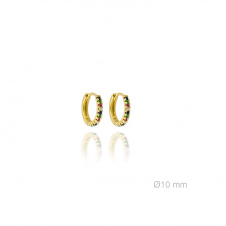 Aros de Plata de Ley y circonita | Ø10mm