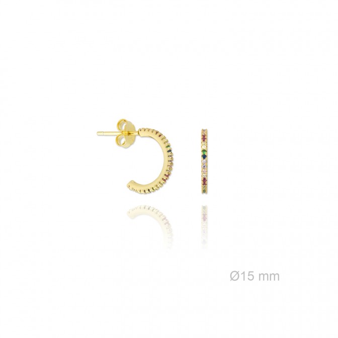 Pendientes de Plata de Ley y circonita