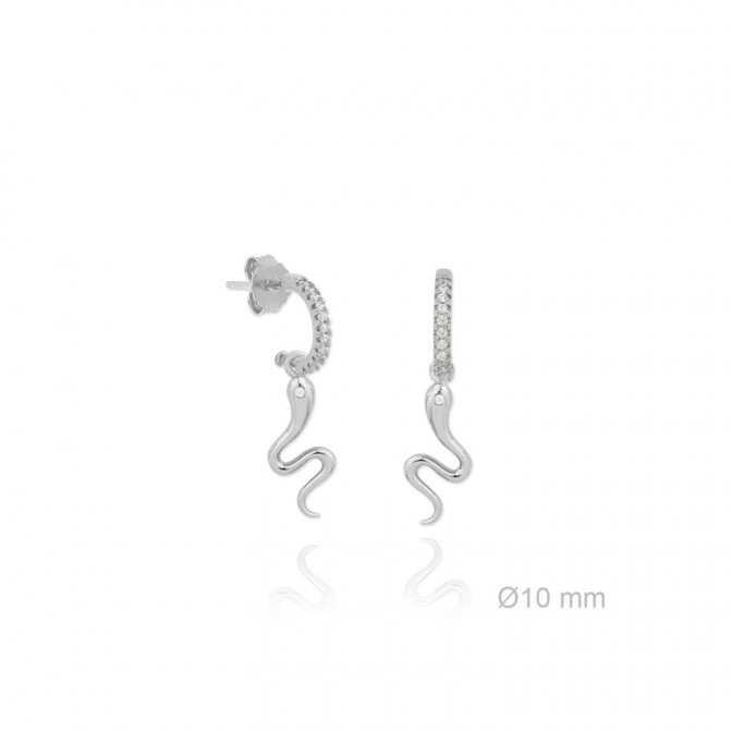 Pendientes de Plata de Ley y circonita